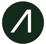 Schlichtes Logo in einem grünen Kreis, bestehend aus einer stilisierten, schwarzen Buchstabenform.